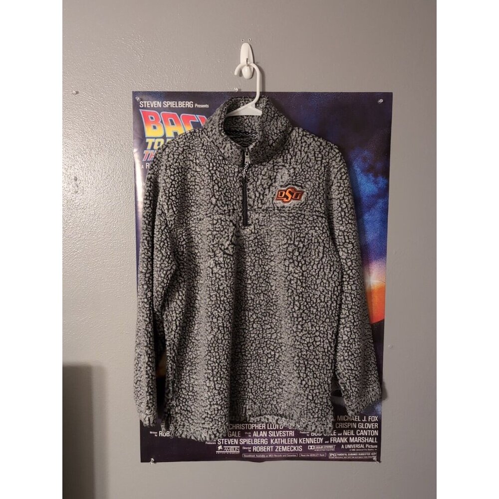 Oklahoma State Cowboys Boxercraft Faux Fur 1/4 Zip Sweater Size M